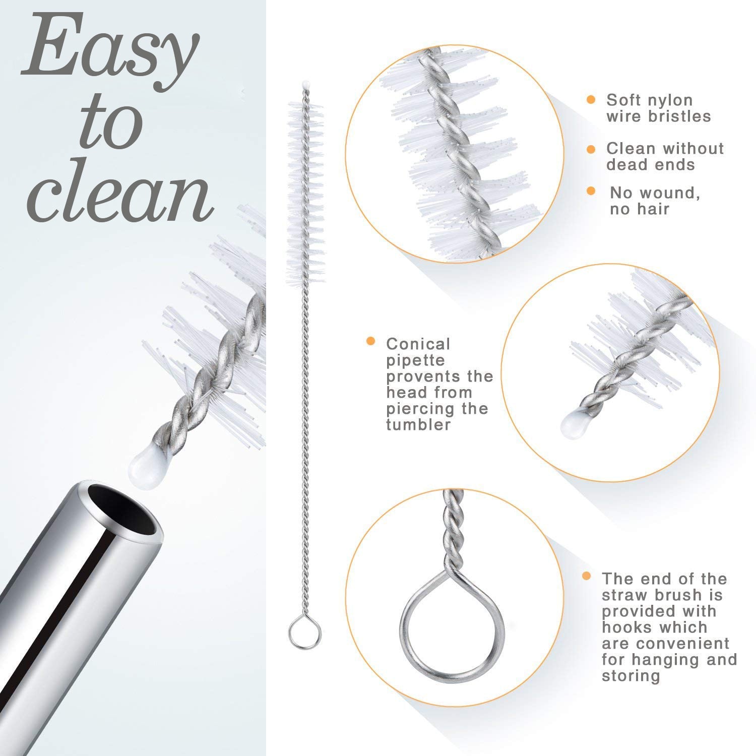 Reusable Stainless Steel Drinking Straws Bent (4 Bent Straws, 1 Brush) Reusable Stainless Steel Drinking Straws Bent (4 Bent Straws, 1 Brush)